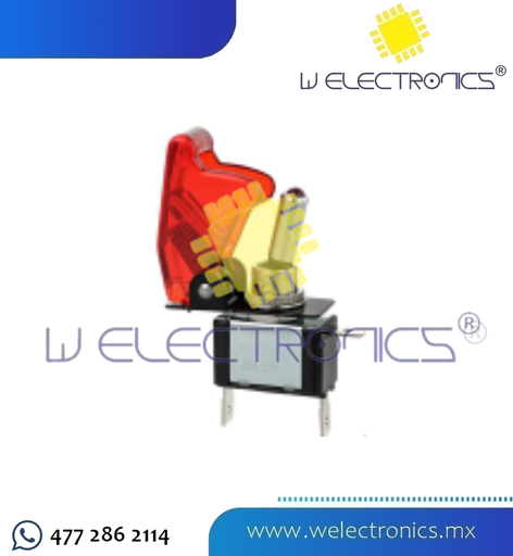 [835-280] SWITCH C/CUBIERTA DE SEGURIDAD 12V 20A