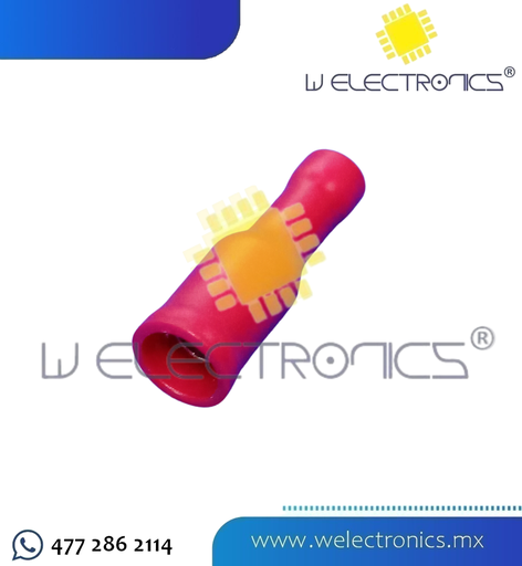 [520-941] TERMINAL DE LATON REDONDA 5/32" HEMBRA CAL.16-22 4MM ROJO