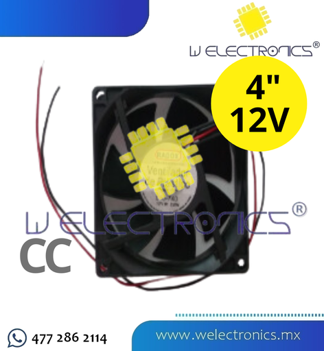 [510-740] VENTILADOR DE PLASTICO 4" 12V CC