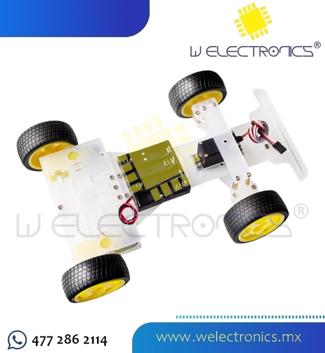 [KIT0020] KIT DE CARRO ROBOT 4 RUEDAS / 2 MOTORES