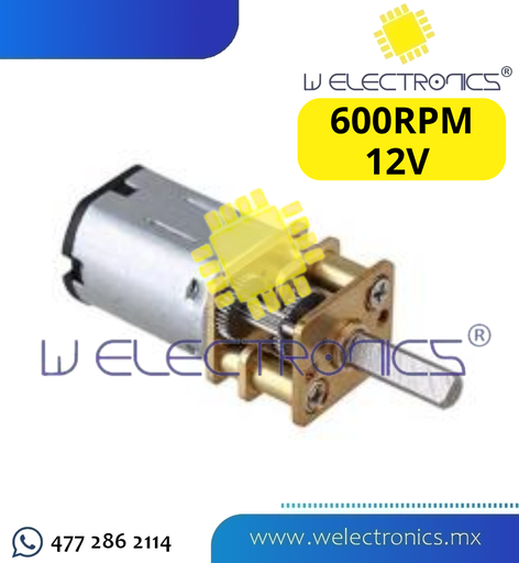 [MOT-002] MOTORREDUCTOR 600RPM 12V ENGRANE DE METAL