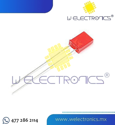 [LED1004] LED DIFUSO CUADRADO ROJO 3MM