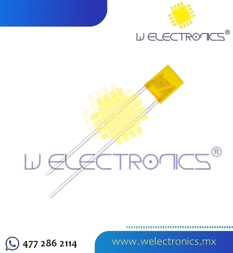 [LED1007] LED ULTRABRILLANTE CUADRADO AMARILLO 5MM