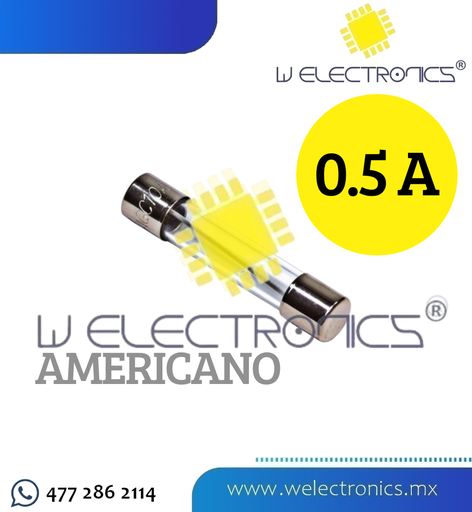 [FUAM-5A] FUSIBLE TIPO AMERICANO 0.5A