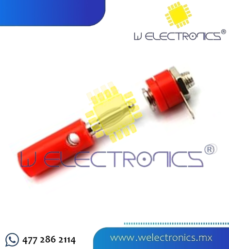 [CON0001] CONECTOR BANANA HEMBRA/MACHO 4MM ROJO