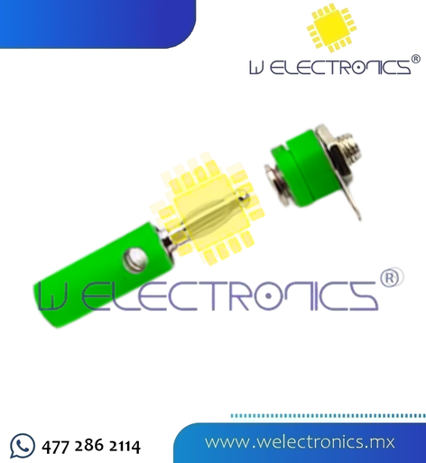 [CON0002] CONECTOR BANANA HEMBRA/MACHO 4MM VERDE