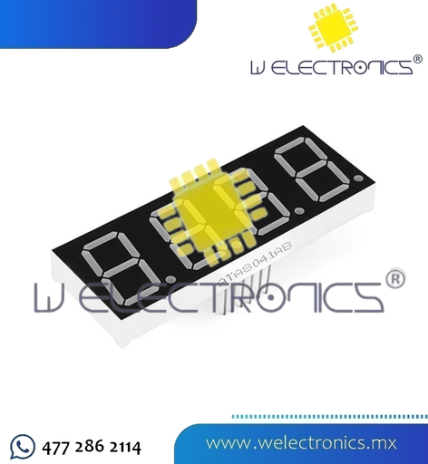 [MOD0037-1] DISPLAY DE 7 SEGMENTOS 4 DIGITOS 0.56 AC (RELOJ)