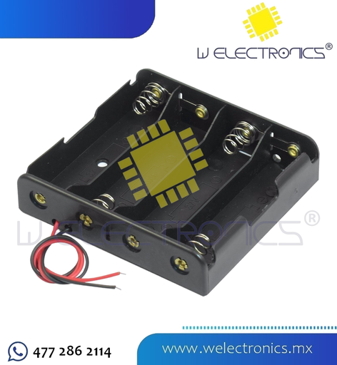 [660-320] PORTAPILA PARA 4 TIPO 18650 C/CABLE