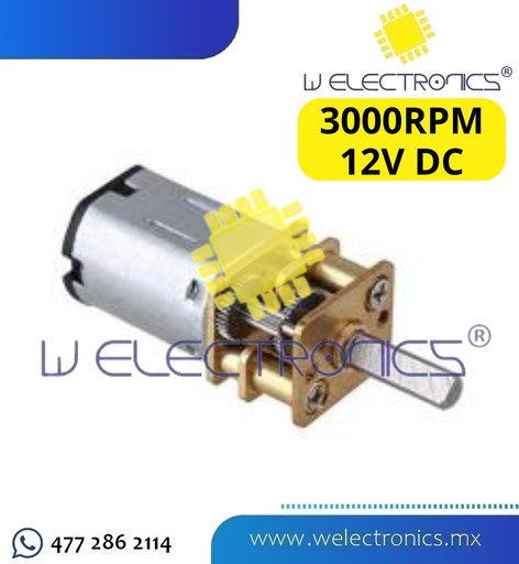 [MOT-005] MOTORREDUCTOR 3000 RPM 12V DC N20 3MM