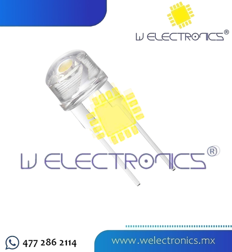 [LED-8MM] LED BLANCO TIPO SOMBRERO 8MM