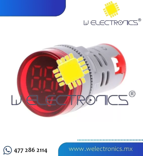 [MOD0130] VOLTIMETRO ROJO 20-500V AC 22MM