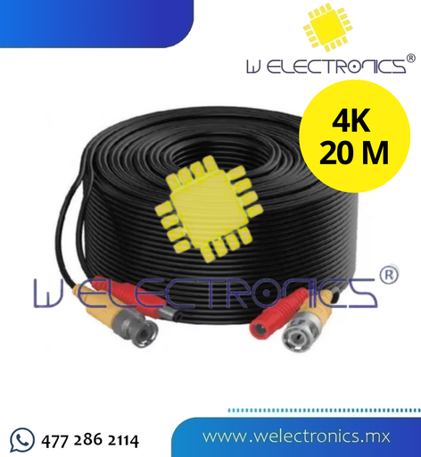 [CCTV-11] CABLE DE VIDEO Y ENERGIA TIPO 4K 20 METROS