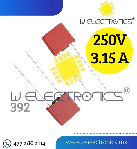 [FU392-4] FUSIBLE PLASTICO CUADRADO 392 3.15A 250V