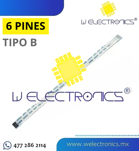 [FLE-106] CABLE FLEXIBLE DE 6 PINES 20CM 0.5MM TIPO B