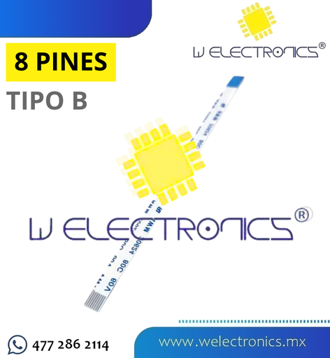 [FLE-108] CABLE FLEXIBLE DE 8 PINES 20CM 0.5MM TIPO B