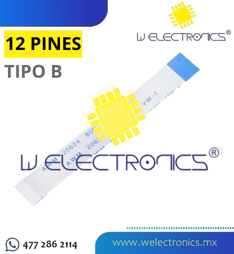 [FLE-112] CABLE FLEXIBLE DE 12 PINES 20CM 0.5MM TIPO B