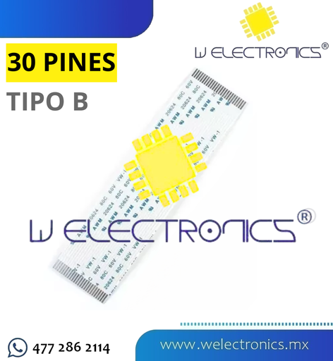 [FLE-130] CABLE FLEXIBLE DE 30 PINES 20CM 0.5MM TIPO B