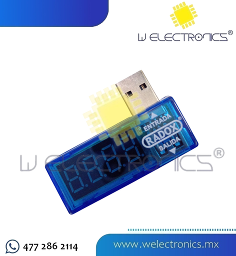 [535-400] VOLTIMETRO USB COLOR AZUL 3-7,5V 3A