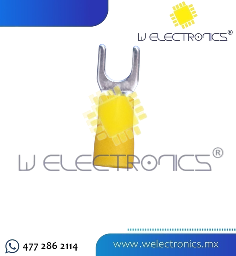 [520-869] TERMINAL TIPO U 3/16" C/AISL FORRO AMARILLO CAL 10-12 (copia)