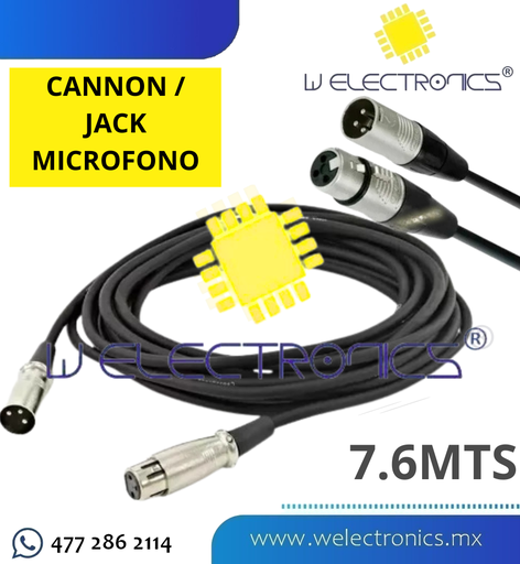 [080-853] CABLE DE AUDIO C/PLUG TIPO CANNON A JACK P/MICROFONO 10MTS (copia)