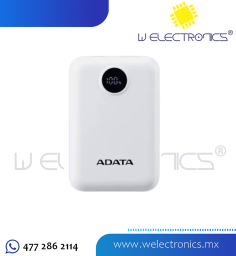 [PC10022-12WH] POWER BANK BATERIA DE RESPALDO 10000MAH COLOR BLANCO ADATA