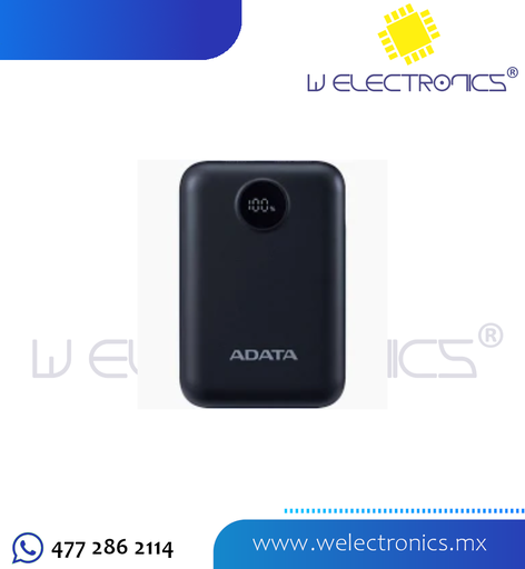 [PC10022-12BK] POWER BANK BATERIA DE RESPALDO 10000MAH COLOR NEGRO ADATA