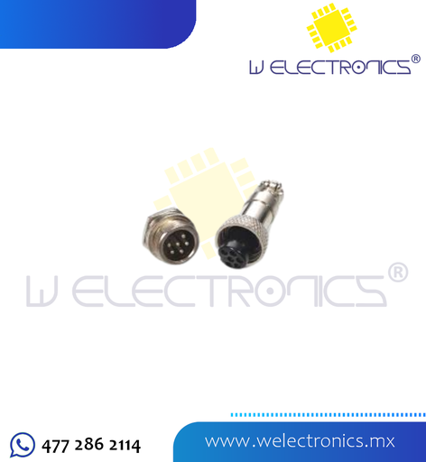 [705-683] CONECTOR  GRANDE PARA MICROFONO MACHO-HEMBRA 6 PINES
