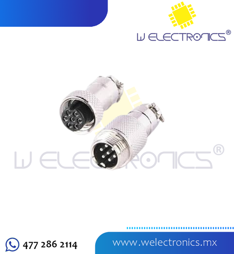[705-684] CONECTOR   PARA MICROFONO MACHO-HEMBRA 7 PINES