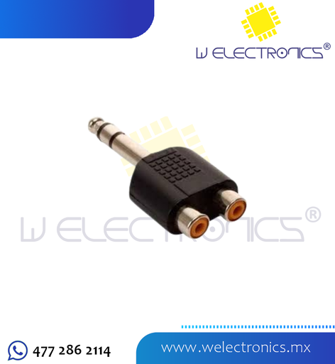 [705-070] ADAPTADOR 2 JACK RCA A PLUG 6.3 ESTEREO