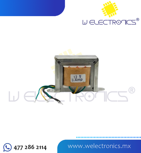 [12V3A220] TRANSFORMADOR DE VOLTAJE 12VAC 3A CON TAP CENTRAL 220V