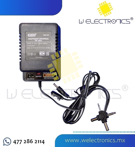 [130-131] ADAPTADOR DE VOLTAJE UNIVERSAL 1.5-12V 1A CA-CC