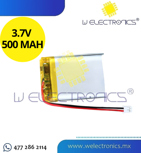 [660-476] BATERIA RECARGABLE DE LITIO 3.7V 500 MAH