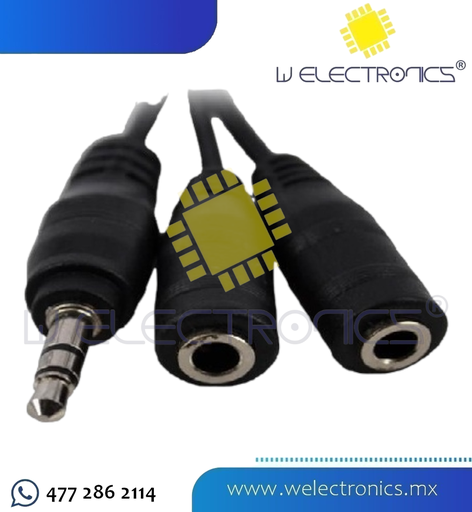 [080-857] EXTENSION 2 JACK 3.5 ST - 1 PLUG 3.5 ST 20 CM