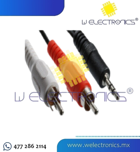 [081-123] CABLE Y 2 PLUG RCA - 1 PLUG RCA 3.5 ESTEREO 1.8 M