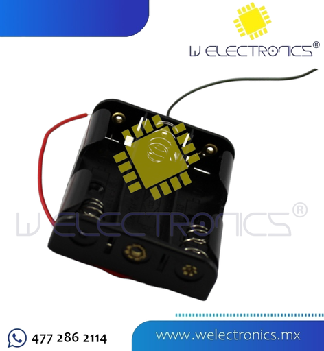 [660-307] PORTA PILAS PARA 3 PILAS "AA" CON CABLE