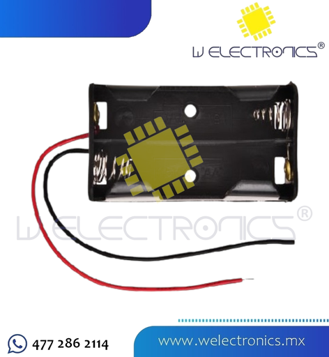 [660-309] PORTA PILAS CON CABLE PARA 2 PILAS AA